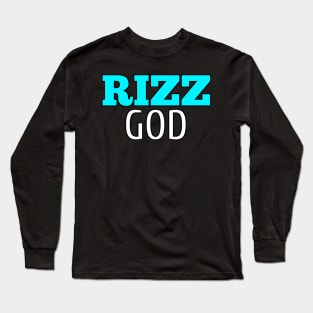 Rizz God Winter Light Blue Long Sleeve T-Shirt